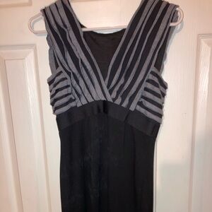 Chic Striped Black and Gray Dress